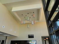 Neat overhead light arrangement.