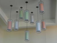 Neat overhead light arrangement.