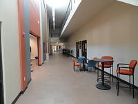 Long two floor hallway.